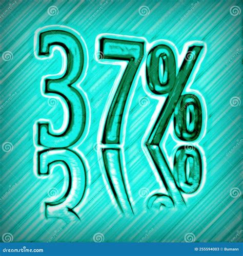 37 37 Percent As A 3d Illustration 3d Rendering Stock Illustration