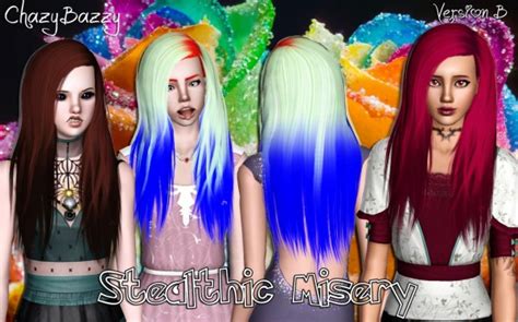 Stealthic Misery Hairstyle Retextured By Chazy Bazzy Sims 3 Hairs