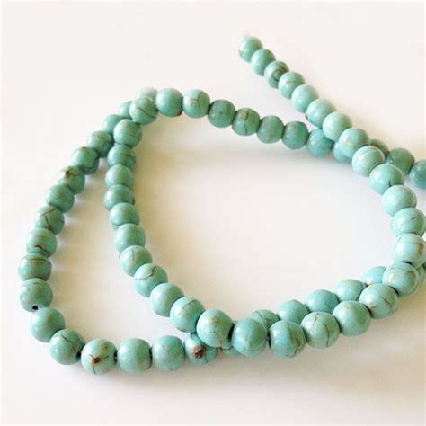 Mm Turquoise Magnesite Round Beads Gemstone By Libertadesign