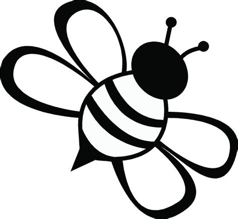 Bee Black And White Line Drawing Simple Bee Clipart Free To Use Clip