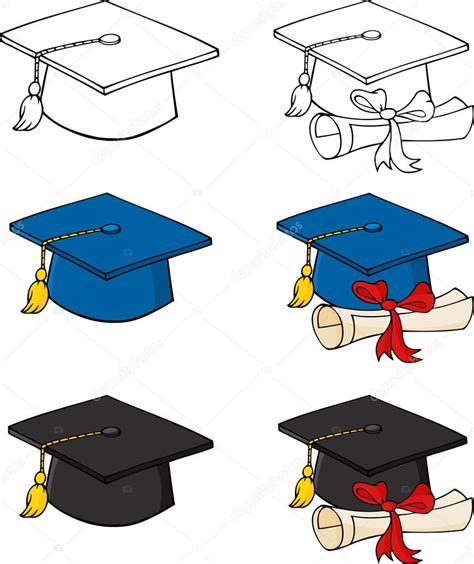 Birretes De Graduación — Vector De Stock 60665059 — Depositphotos