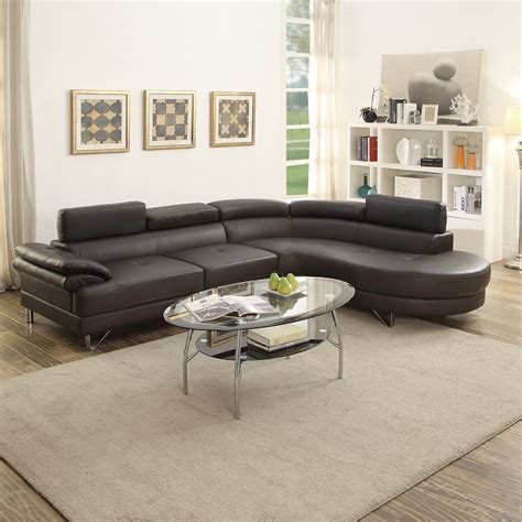 Curved Leather Sectional Sofas Baci Living Room