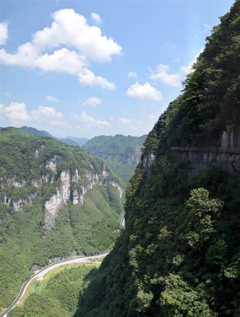 Sky Walk On The Top Of The Mountains In Hunan Province In China Stock