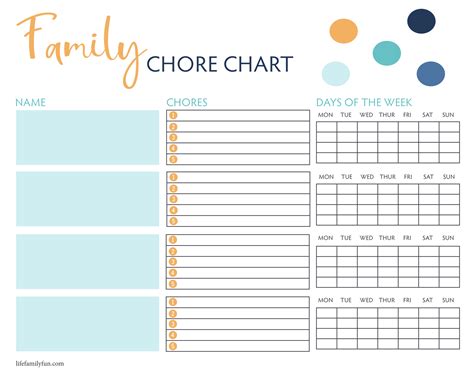 Kids Chore Chart Printable Kids Chore Chart System Printable