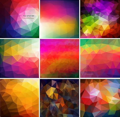 Set Of Colorful Geometric Background Векторные клипарты текстурные