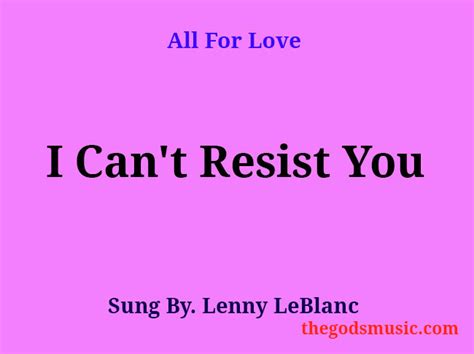 I Cant Resist You Christian Song Lyrics