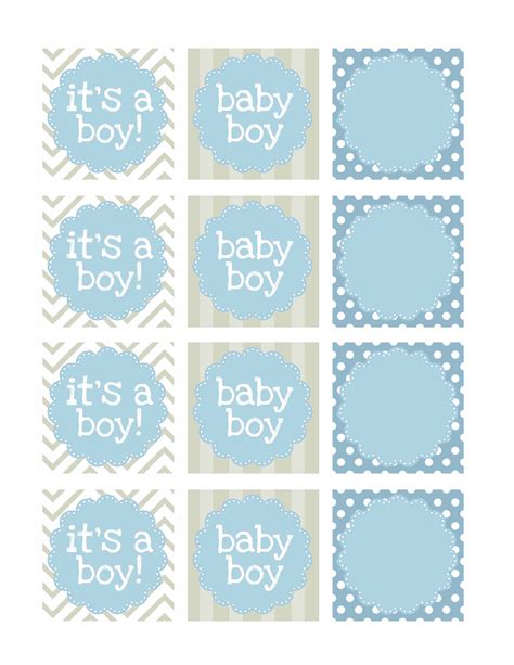 Shower gift favor tags (wedding shower, baby shower). Boy Baby Shower Free Printables - How to Nest for Less™