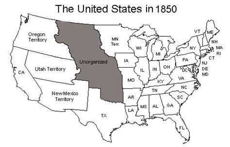 Map Of The Us As Of 1850 1850 Us Map Genealogy History