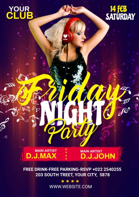 Friday Night Party Flyer Design Template Postermywall