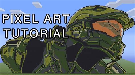 Minecraft Pixel Art Tutorial Master Chief Halo 4 Youtube