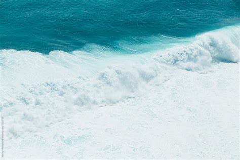 Clean Tropical Ocean Waves At Indian Ocean From Above Background By