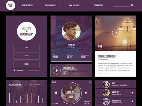 Music App Ui Kit Free Psd Download Psd