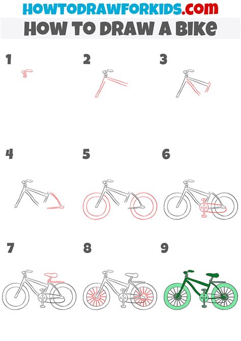 How To Draw A Bike Step By Step Easy Drawing Tutorial For Kids