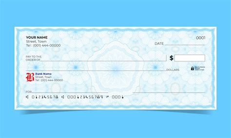 Cheque Em Branco Cheque De Banco Design Elegante Fundo Guilloche