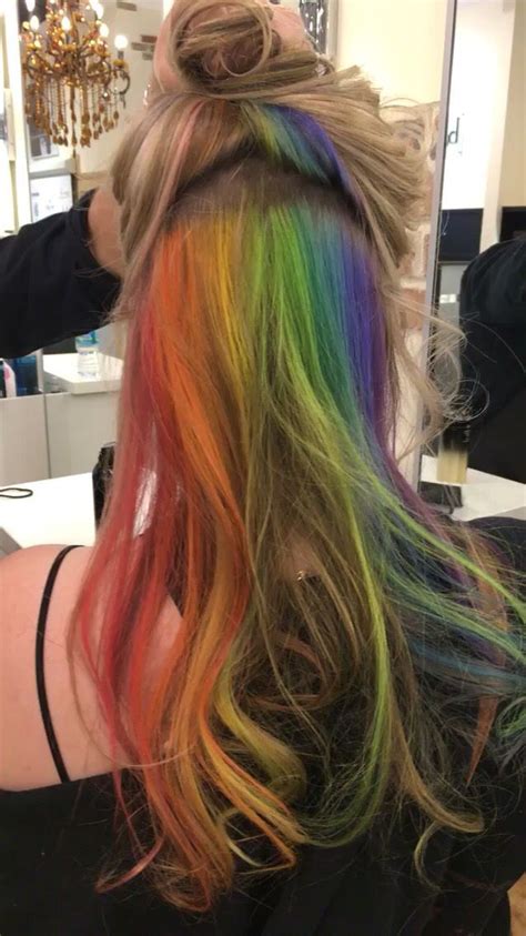 Hidden Rainbow Underlights Pravana Olaplex Coloration Cheveux Belles