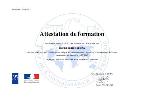 Modele Attestation De Formation Ppt