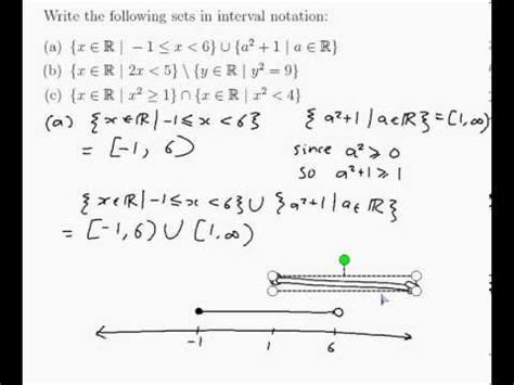 The numbers in interval notation should be written in the same order as they appear on the number line, with smaller numbers in the set appearing first. EXAMPLE: Writing sets of numbers in interval notation ...