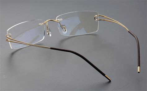 agstum pure titanium rimless frame prescription hingeless eyeglasses 52mm gold 52mm you can
