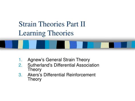 Ppt Strain Theories Part Ii Learning Theories Powerpoint Presentation