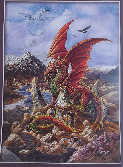 Fire Dragon Print Poster Briar Fantasy Art