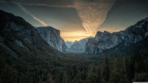 Green Trees Mountains Nature Yosemite National Park Hd Wallpaper