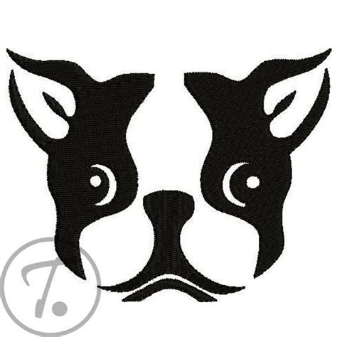 Boston Terrier Dog Embroidery Design Boston Terrier Dogs In 3 Sizes