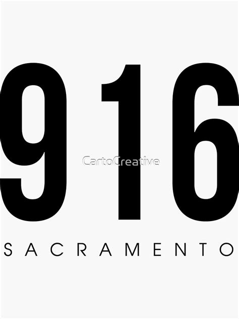 Sacramento Ca 916 Area Code Design Sticker For Sale By Cartocreative Redbubble