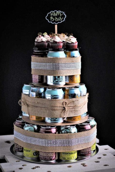As decoration for your box. Make an Awesome Craft Beer Cake in 5 Minutes - Using Cans