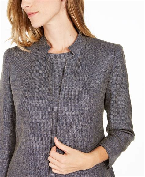 anne klein tweed band collar jacket and reviews jackets and blazers women macy s