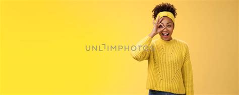 Dreamy Impressed Excited African American Female University Student