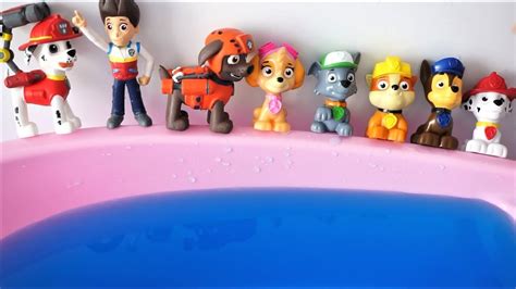 Rhymes for babies lyrics of the rhyme: 10 Paw Patrol dog swimming on water bed - Learn numbers for kids - YouTube