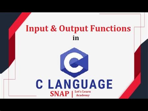 Input And Output Functions In C Language Formatted And Unformatted