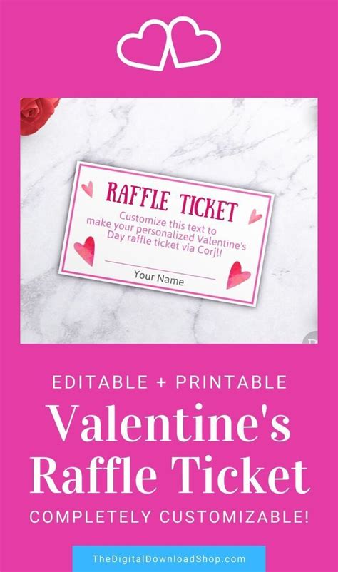 Valentines Day Raffle Ticket Template Hearts Edit Online Raffle