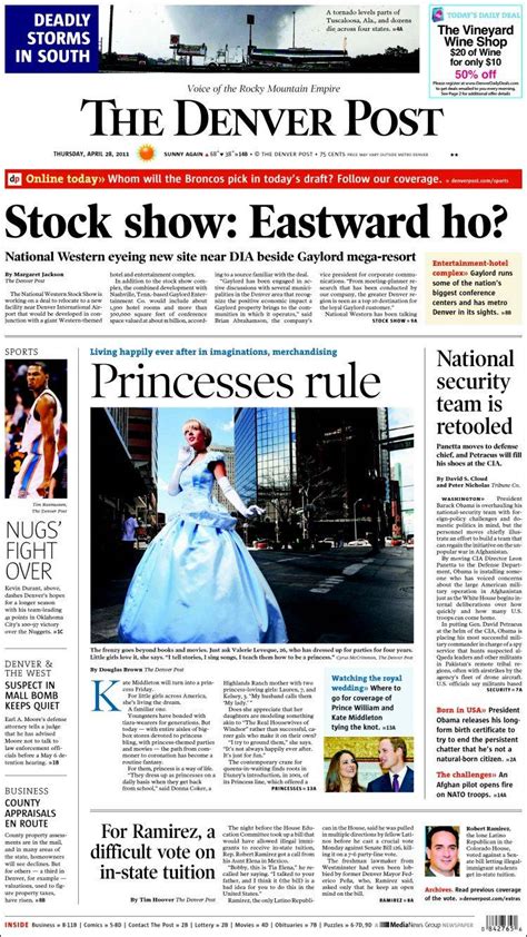 Newspaper The Denver Post Usa Newspapers In Usa Thursdays Edition
