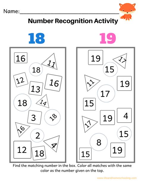 Number Recognition Activity Worksheets Made By Teachers