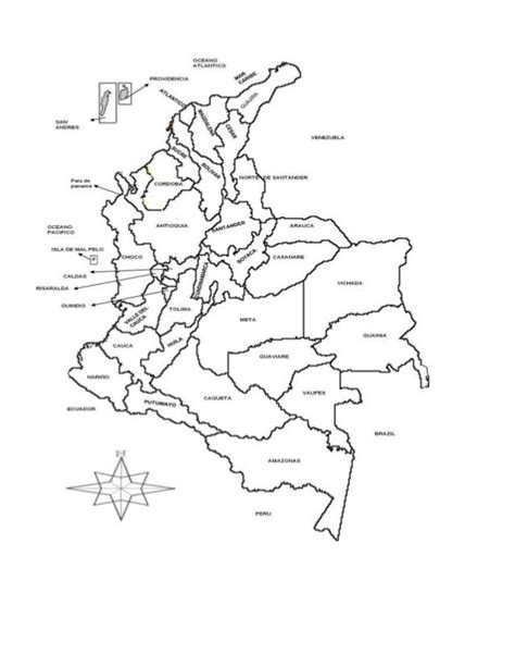 Croquis De Mapa Politico De Colombia