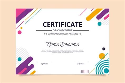 Abstract Geometric Certificate Template Certificate Design