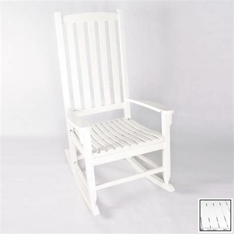 It is made of hardwood painted with durable plastic paint and the chair supports up to 550 lbs, so no worries. Jordan Manufacturing White Paint Outdoor Rocking Chair at ...