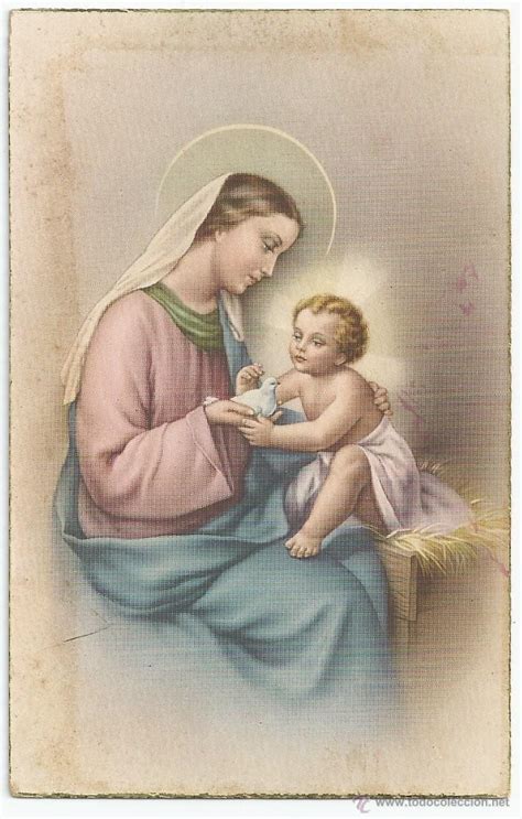 Postal La Virgen Maria Y El Niño Jesús 1951 Vendido En