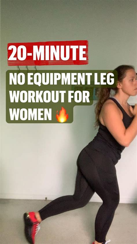 20 Minute No Equipment Leg Workout For Women Leg Workout Workout Videos Lean Leg Workout