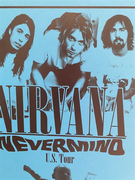 Nirvana Nevermind Us Tour Poster Rare Re Print From 1991 Etsy