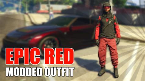 Gta 5 Online Epic Red And Black Jogger Outfit Tutorial Working Youtube