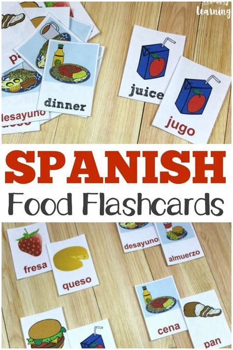 Free Printable Spanish Food Flashcards Look Were Learning