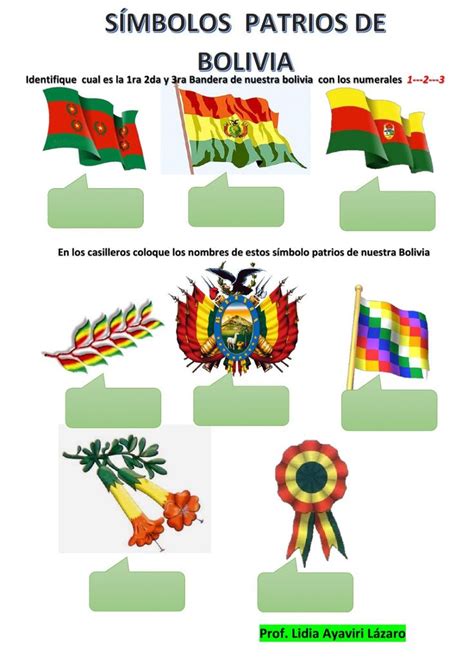 Símbolos patrios de bolivia worksheet
