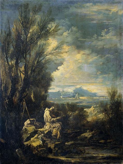 Landscape With Saint Bruno 1700 1749 Painting Alessandro Magnasco