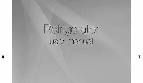 manual for samsung refrigerator