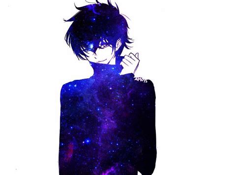 Anime Guy Galaxy Turtleneck Anime Galaxy Sky Art Dark Anime Cute