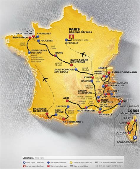 Tour De France Route Map And Overall Profile