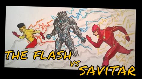 Drawing The Flash Vs Savitar Youtube