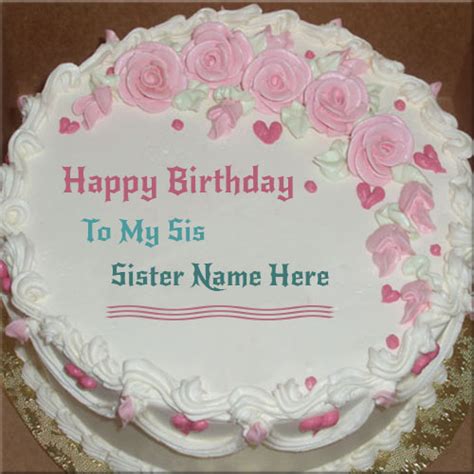 Happy Birthday Sister Cake With Name